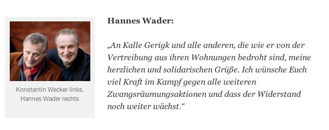 Hannes Wader setzt sich für Kalle ein (Screenshot von www.zwangsraeumung-verhindern.de)