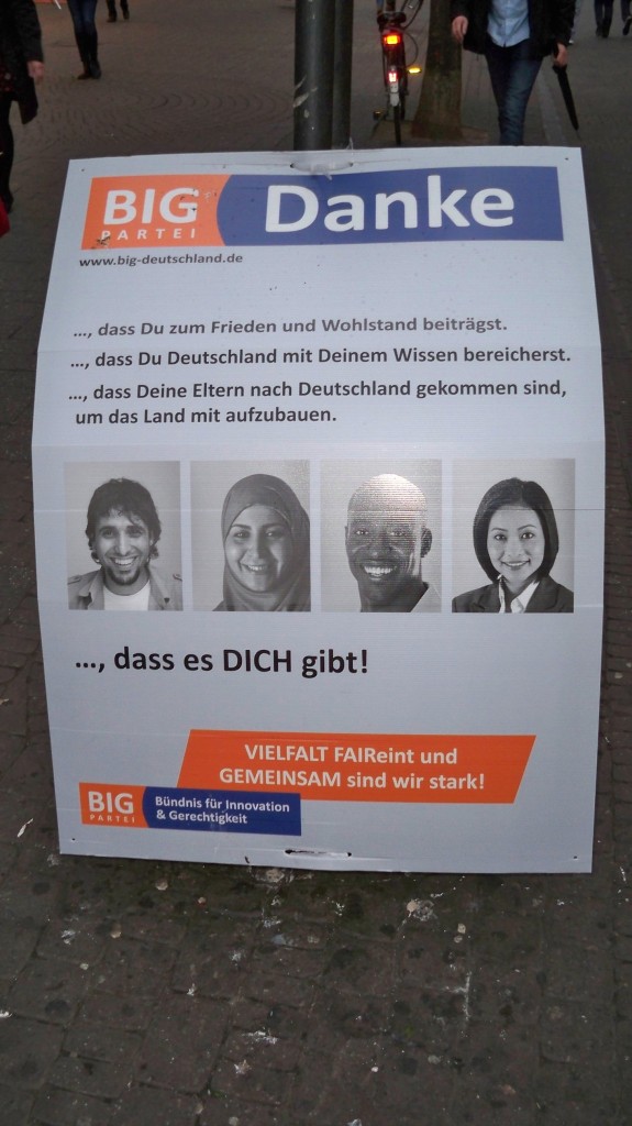 Wahlplakat Köln pro für Ausländer © Thilo Götze